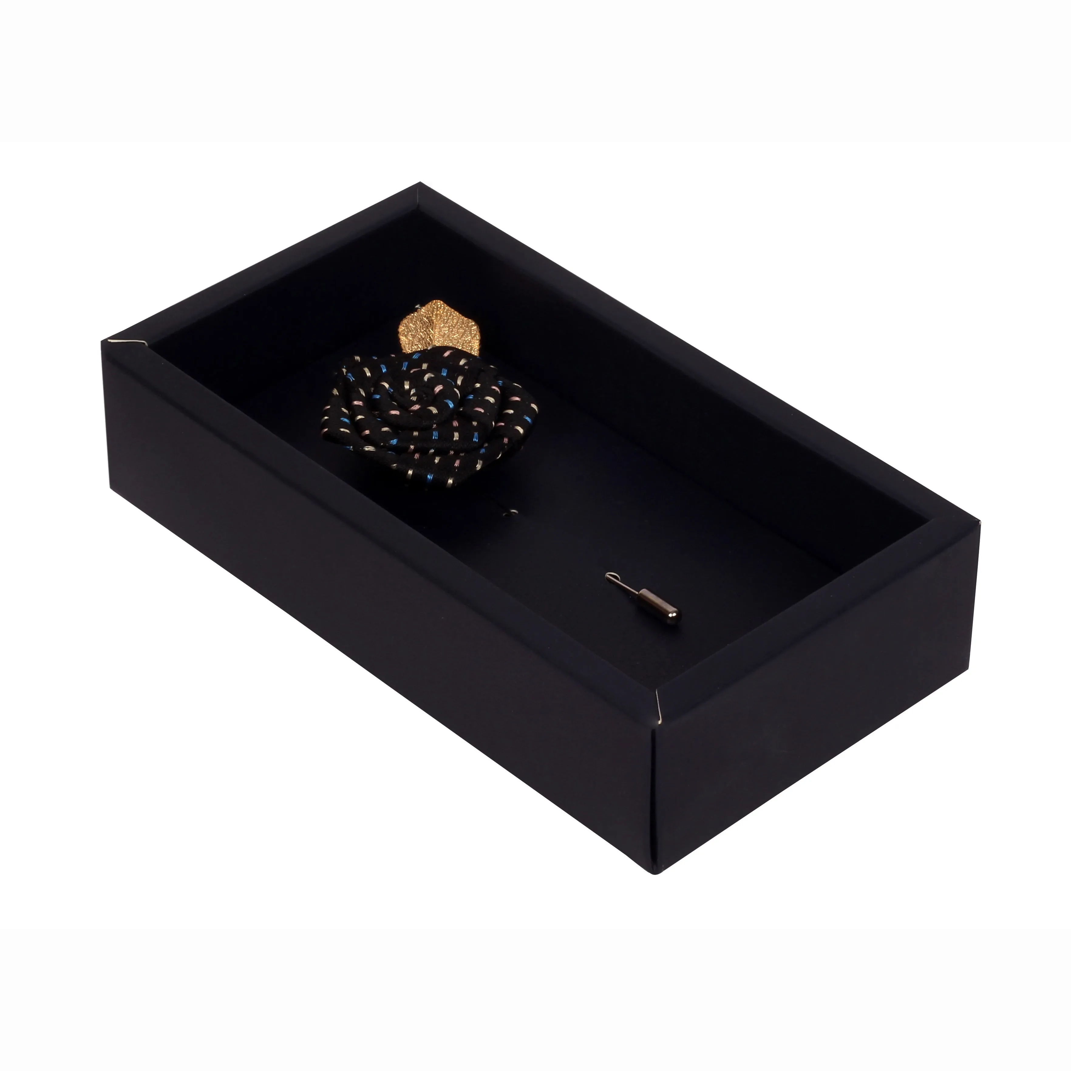 Peluche Floral Pentagon Black, Golden, Blue Brooch Lapel Pin