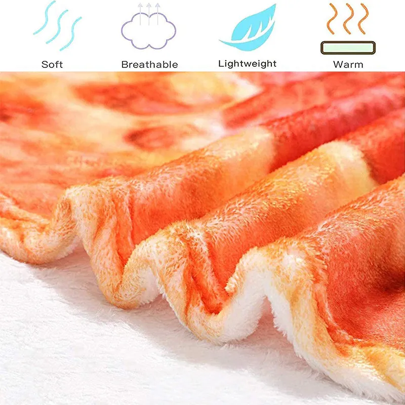 Pizza Flannel Novelty Giant Wrap Blanket Sofa Soft Throw Blanket