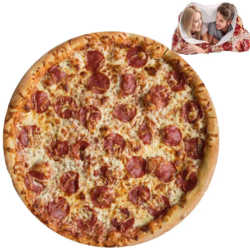 Pizza Flannel Novelty Giant Wrap Blanket Sofa Soft Throw Blanket