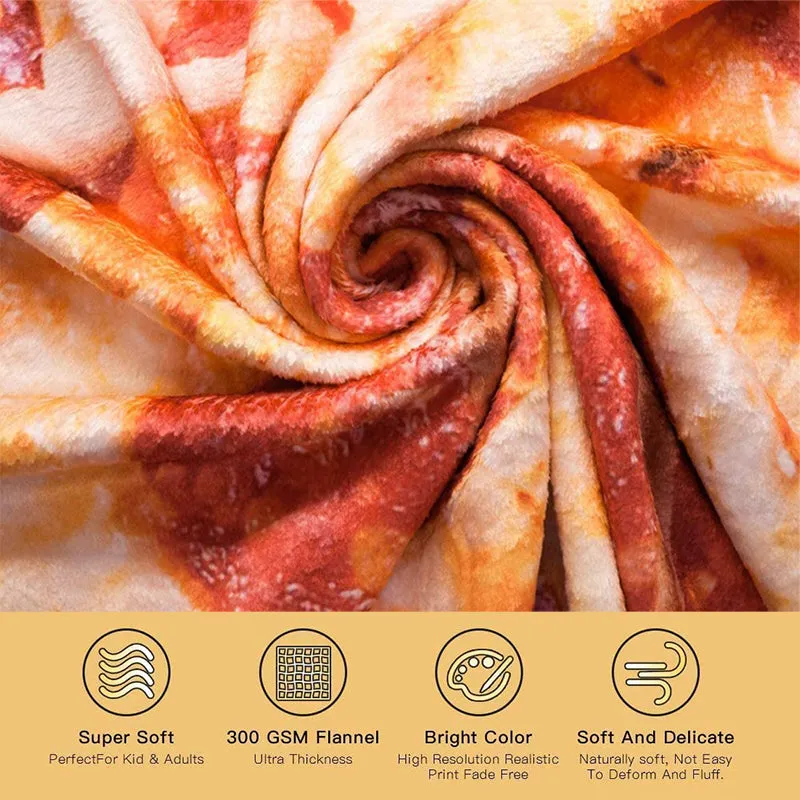 Pizza Flannel Novelty Giant Wrap Blanket Sofa Soft Throw Blanket