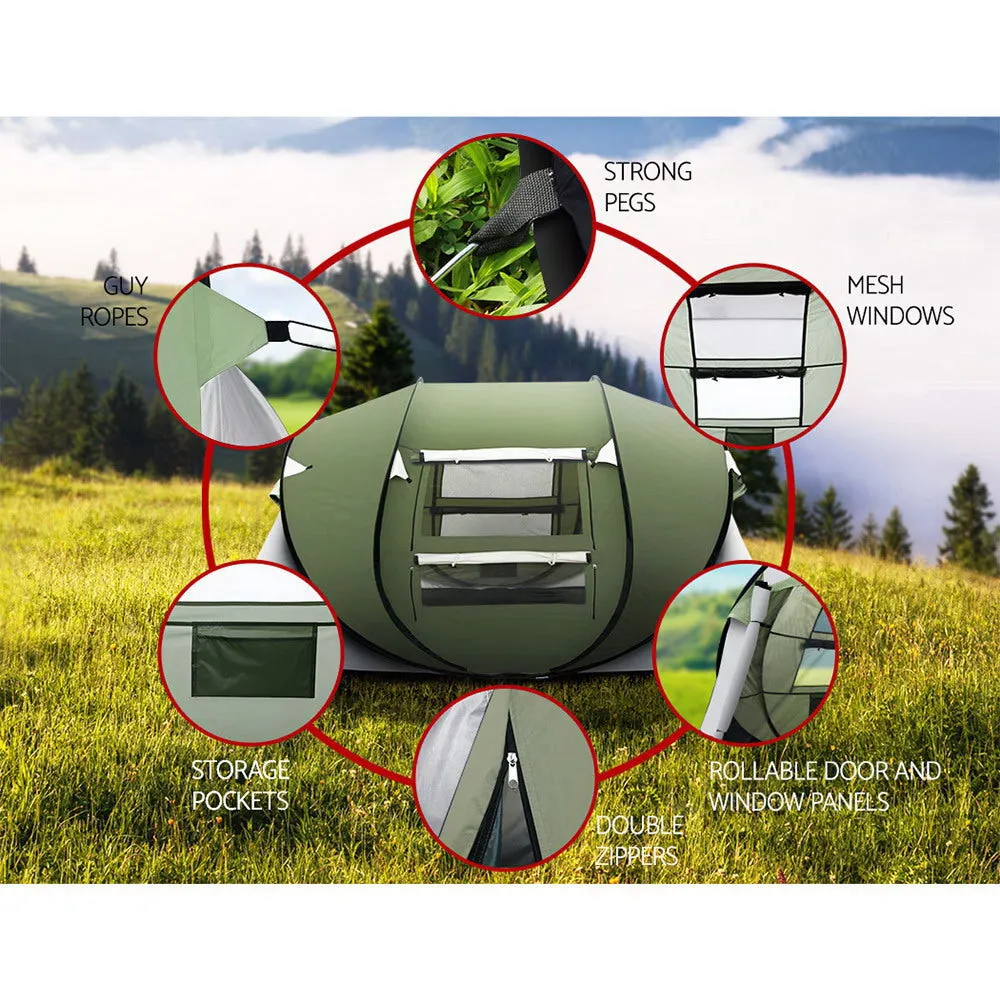 Quick Setup 5-Person Family Camping Tent with UV Protection Weisshorn