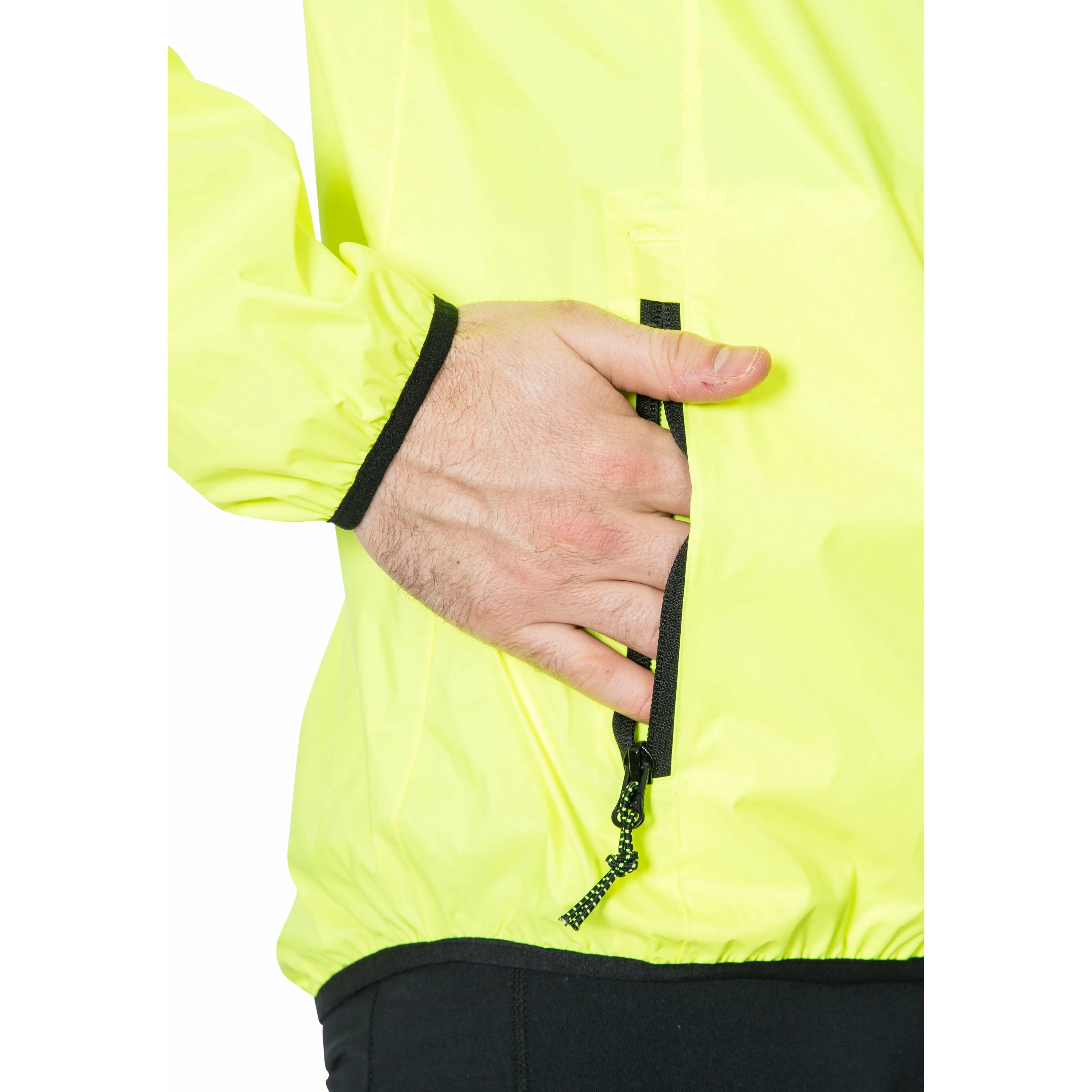 Retract Men's Hi-Vis Unpadded Waterproof Packaway Jacket in Yellow