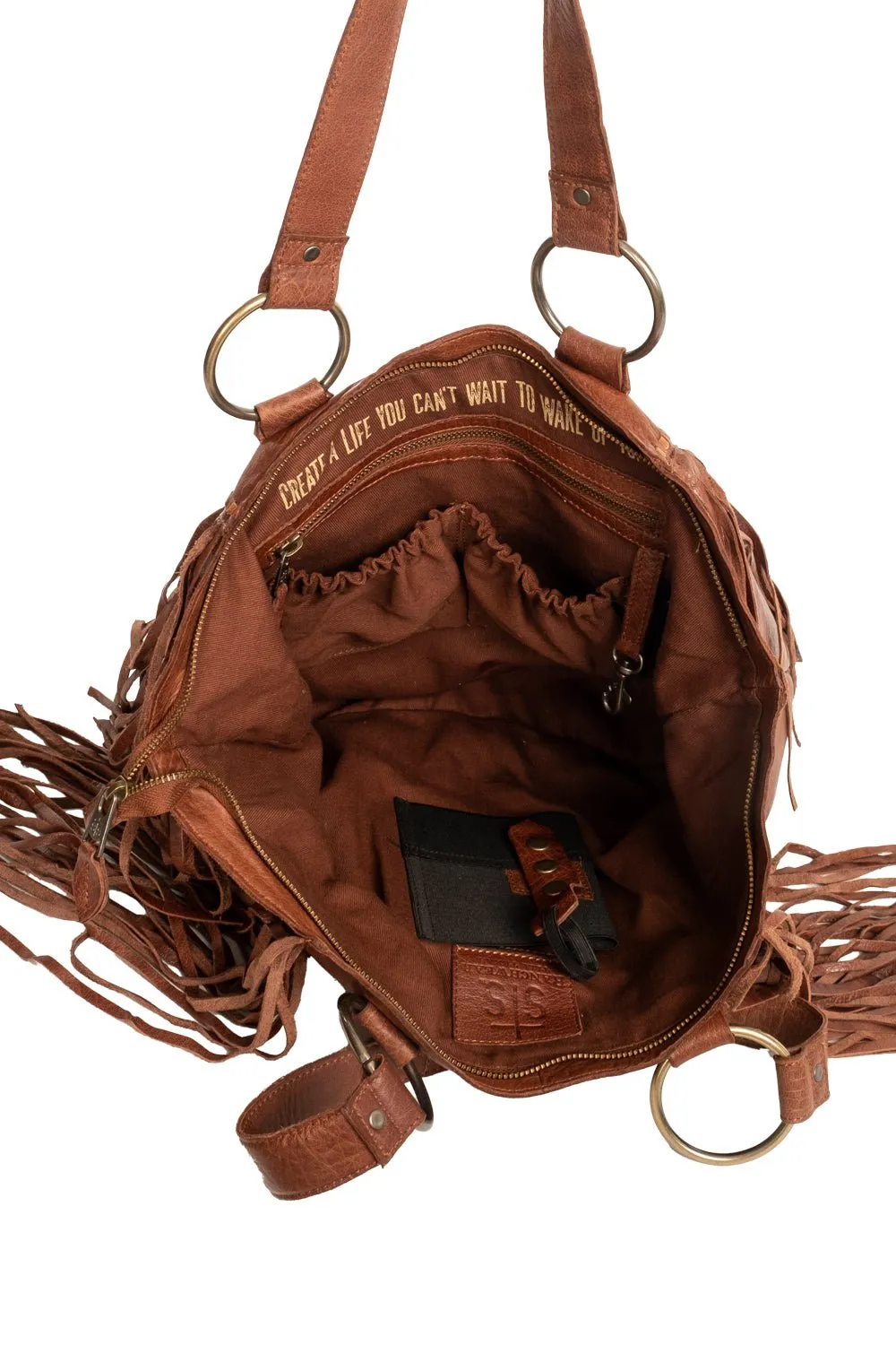 STS Ranchwear Womens Indie Walnut Buffalo Leather Shoulder Tote Bag