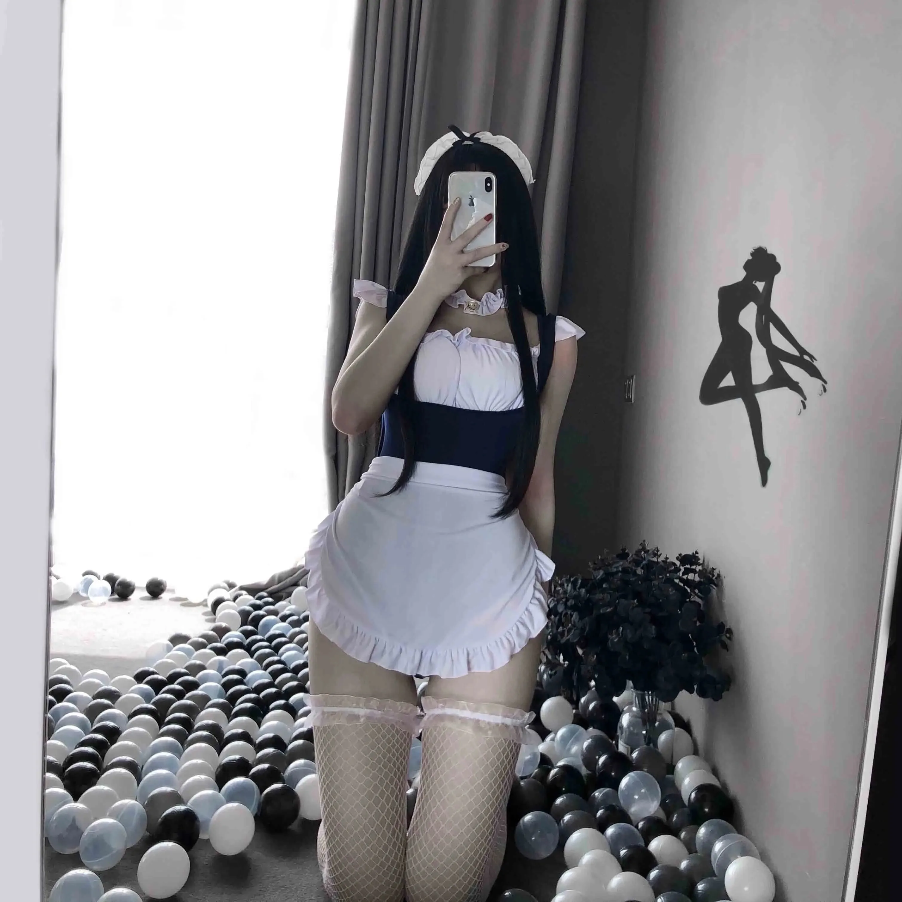 T-2360  Large size maid lingerie lace pure love maid passion set