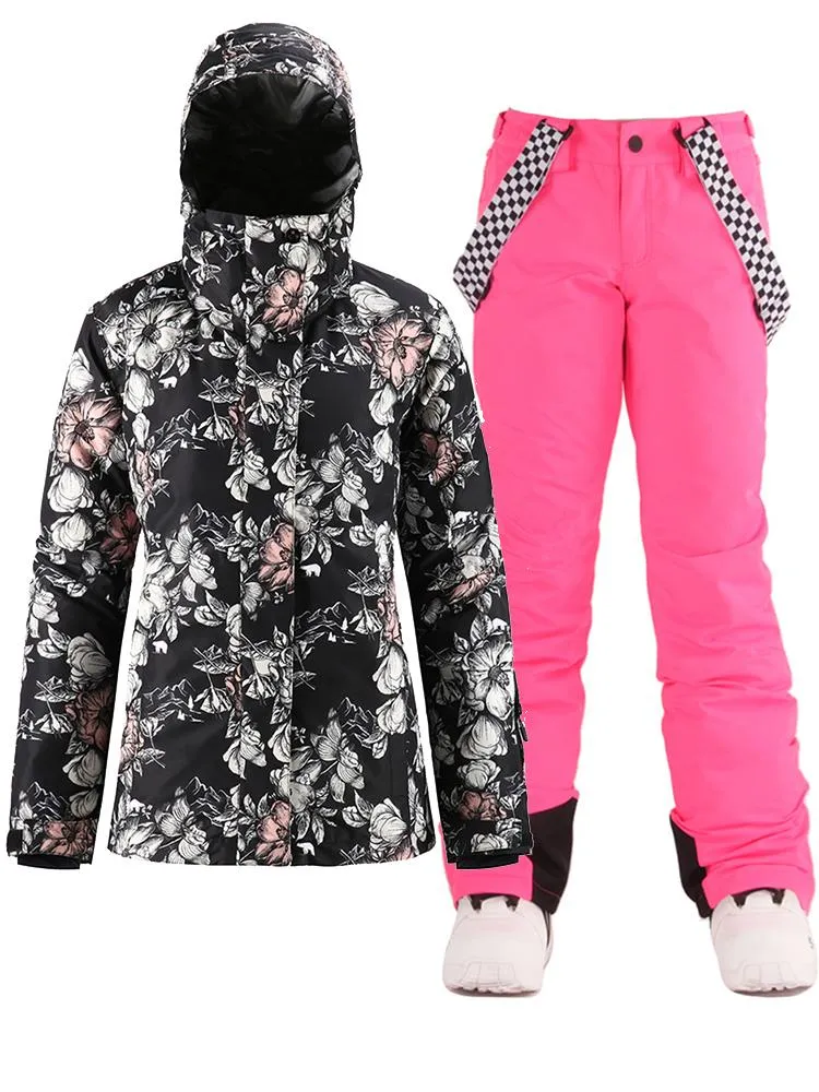 TreadSnow Winter new ski suit women's suit waterproof and windproof thickened warmth snowy travel snow clothing