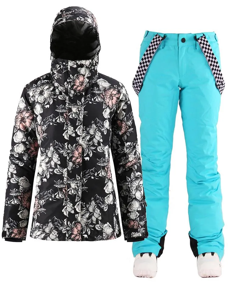 TreadSnow Winter new ski suit women's suit waterproof and windproof thickened warmth snowy travel snow clothing