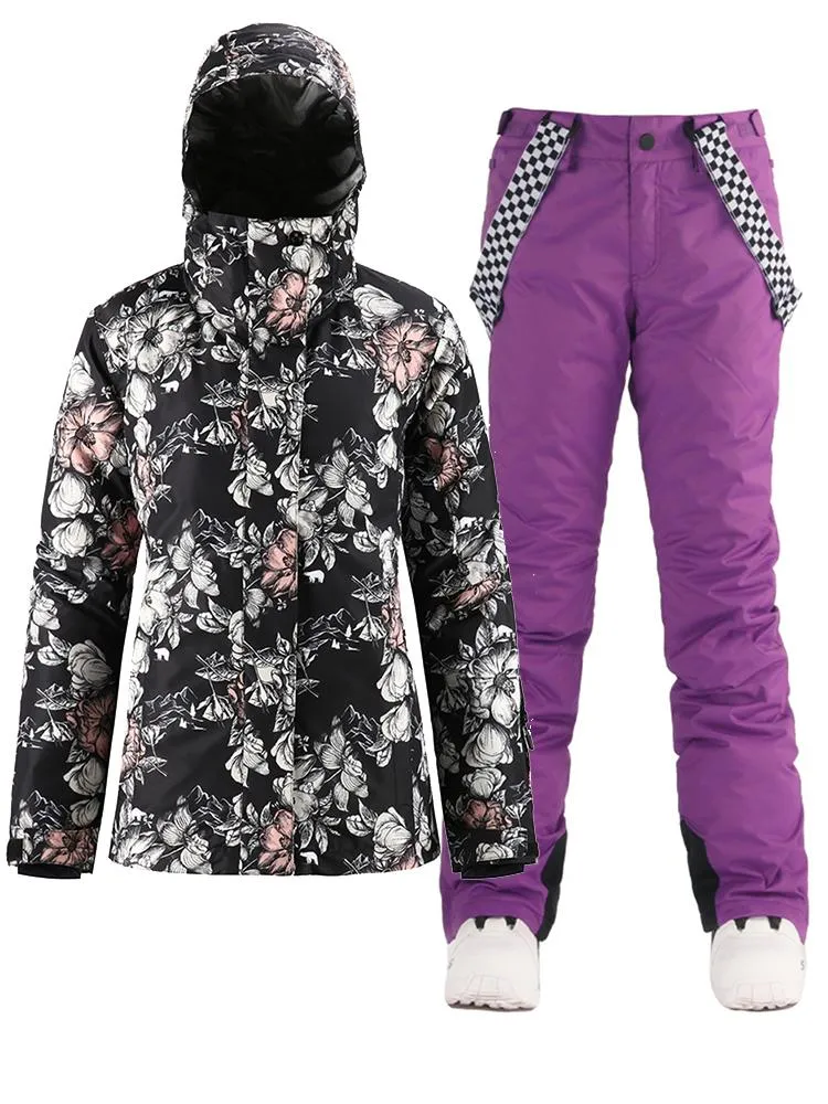 TreadSnow Winter new ski suit women's suit waterproof and windproof thickened warmth snowy travel snow clothing
