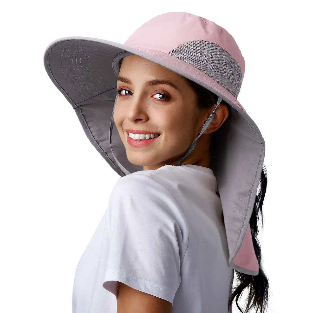 UPF 50  Hiking Fishing Hat Waterproof Nylon Wide Brim Hat