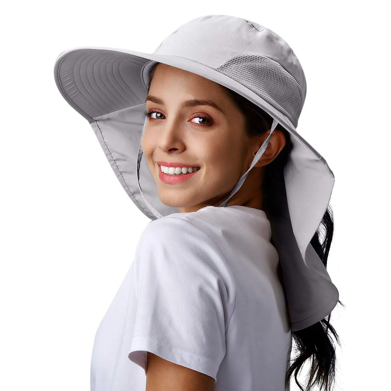 UPF 50  Hiking Fishing Hat Waterproof Nylon Wide Brim Hat