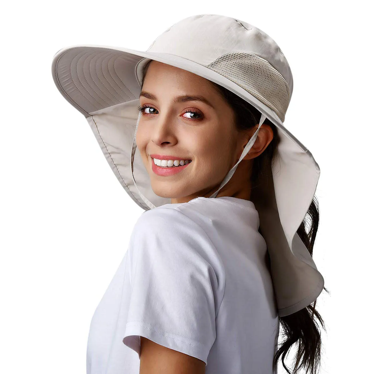 UPF 50  Hiking Fishing Hat Waterproof Nylon Wide Brim Hat