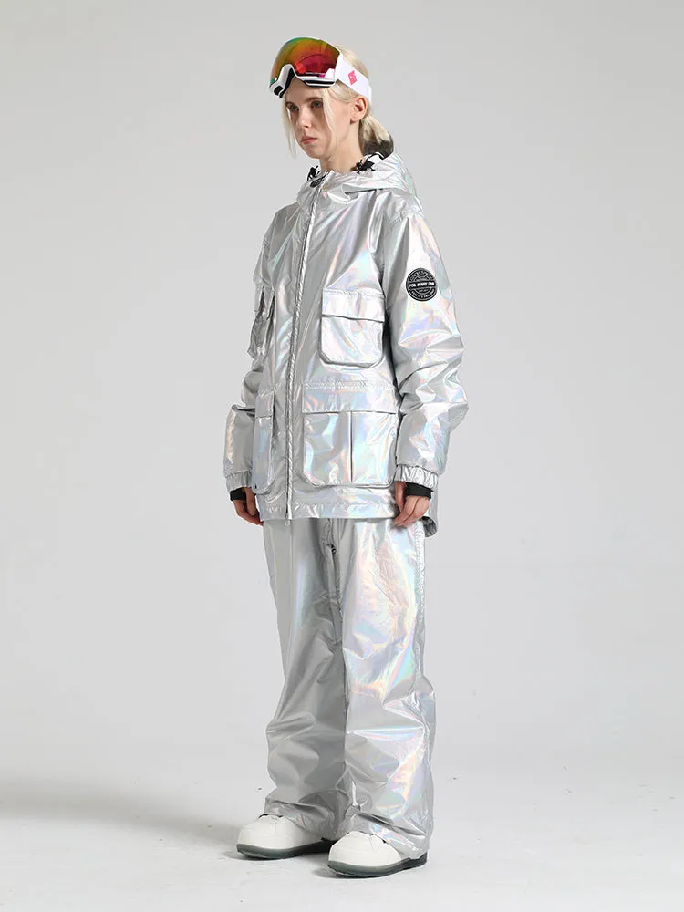 Women's Silver Dazzling Ski Suit