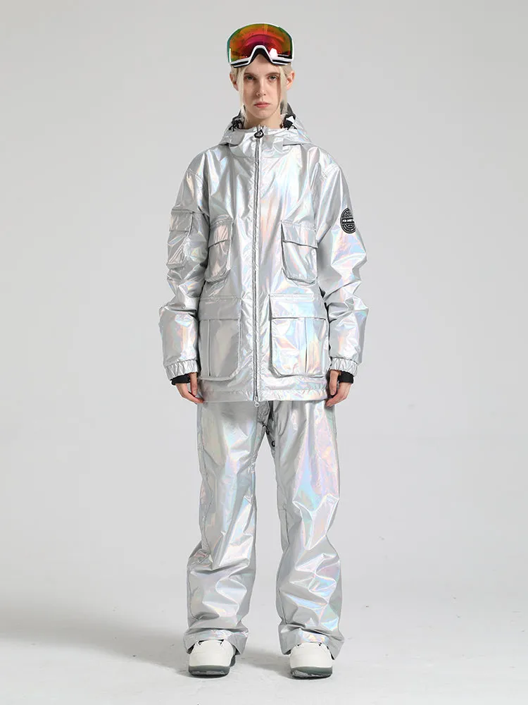 Women's Silver Dazzling Ski Suit