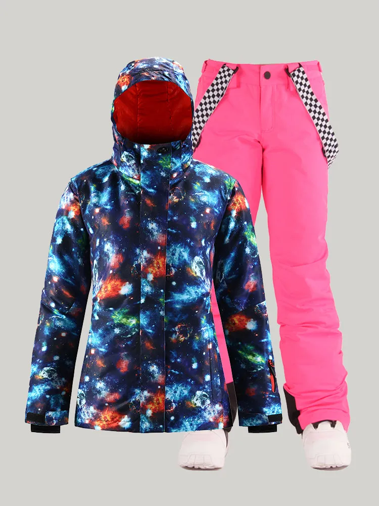 Women's Winter Ski Suit Suit Waterproof Windproof And Cold Resistant Quilted Double-Board Snow Suit